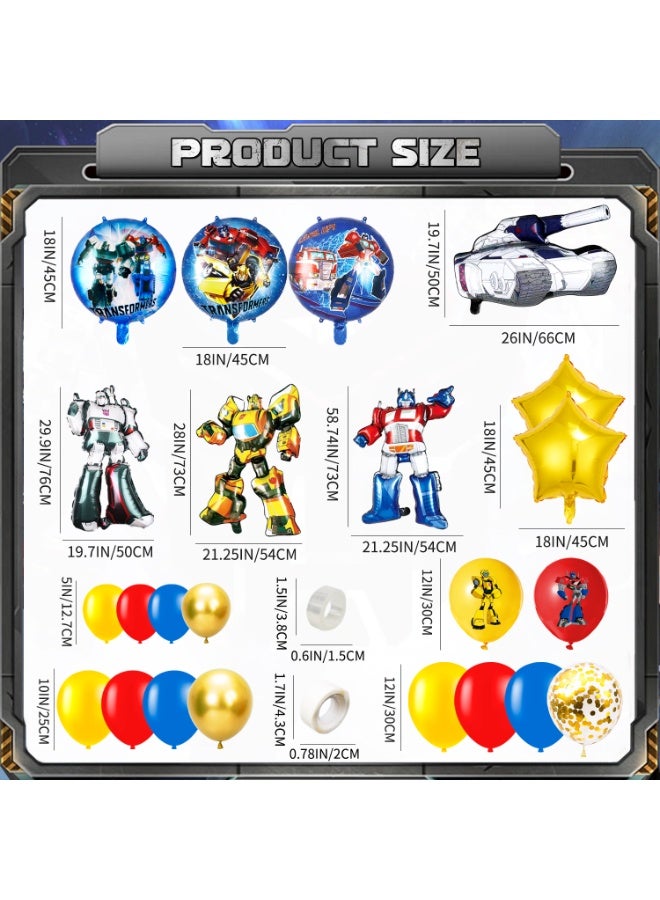 FRUITFUL PARTY 82pcs Transformers Birthday Balloon Arch Kit, Transformers Balloon Decoration Set with Autobot Decepticon Foil Balloons, Heroic Balloons & Balloon Arch Accessories Transformers Birthday Party Supplies - Image 2